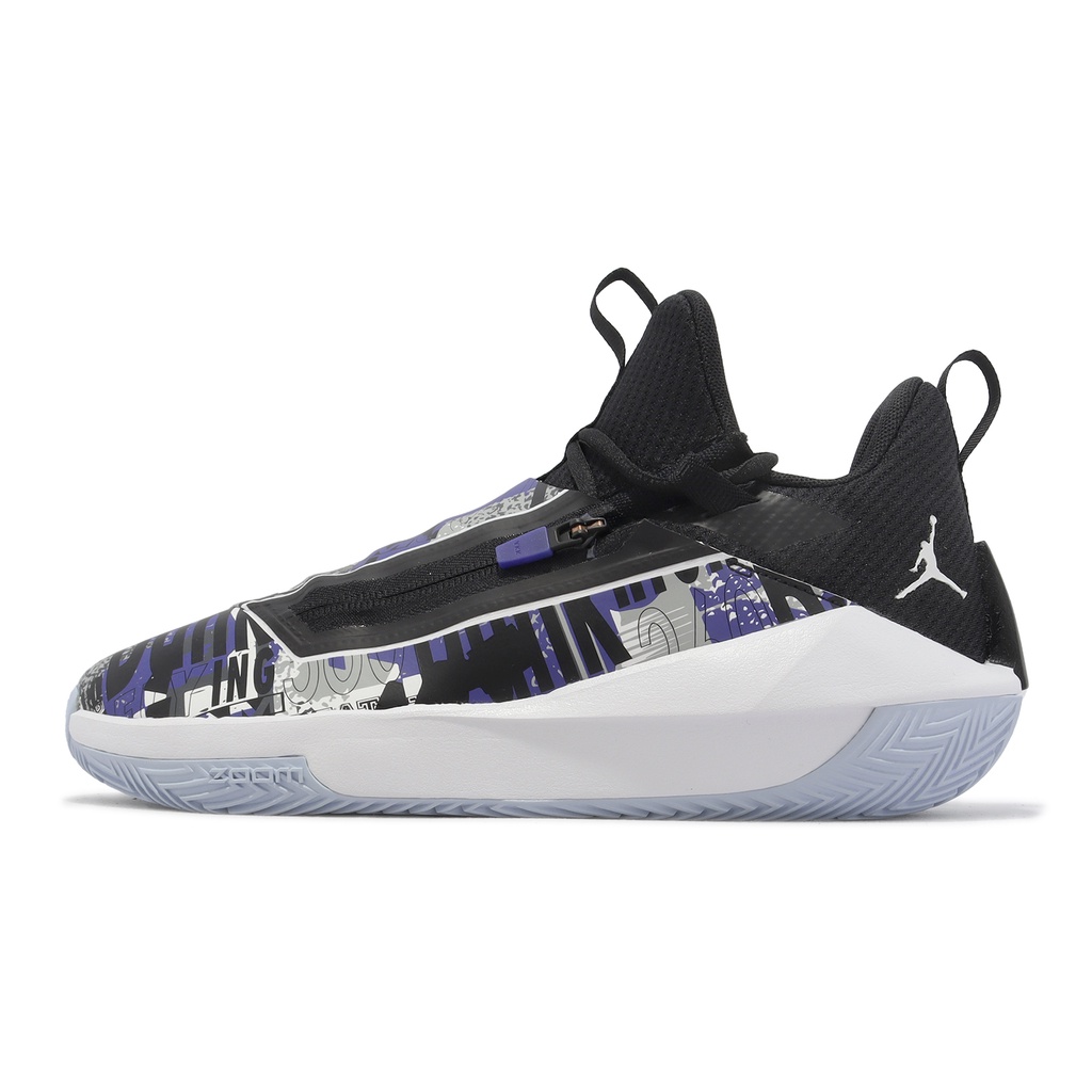 Nike 籃球鞋 Jordan Jumpman Hustle PF 黑 藍紫 白 男鞋 【ACS】 AQ0394-500