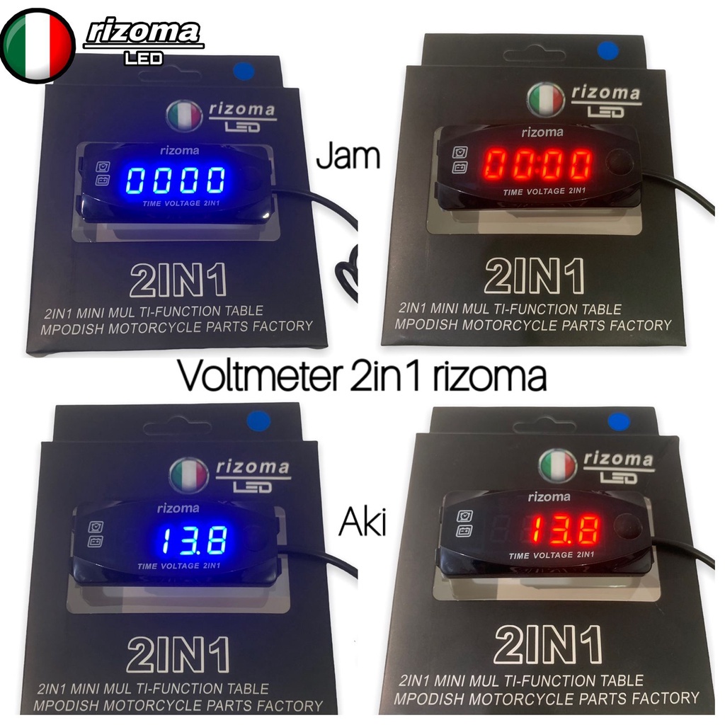 Cln 電壓表摩托車電壓表 Rizoma 電壓表 Rizoma 數字 2 合 1 電池 Accu 原裝 Rizoma 溫