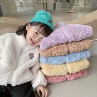 現貨 兒童刷毛外套 小孩雙面絨保暖外套 中兒童高領外套 女童洋氣小外套 兒童珊瑚絨外套上衣 小孩保暖外套糖果色