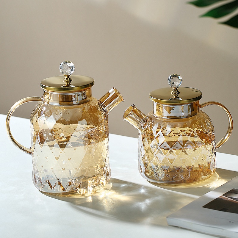 新款高硼硅玻璃冷水壺琥珀色涼水壺蘭陵壺家用大容量泡茶壺