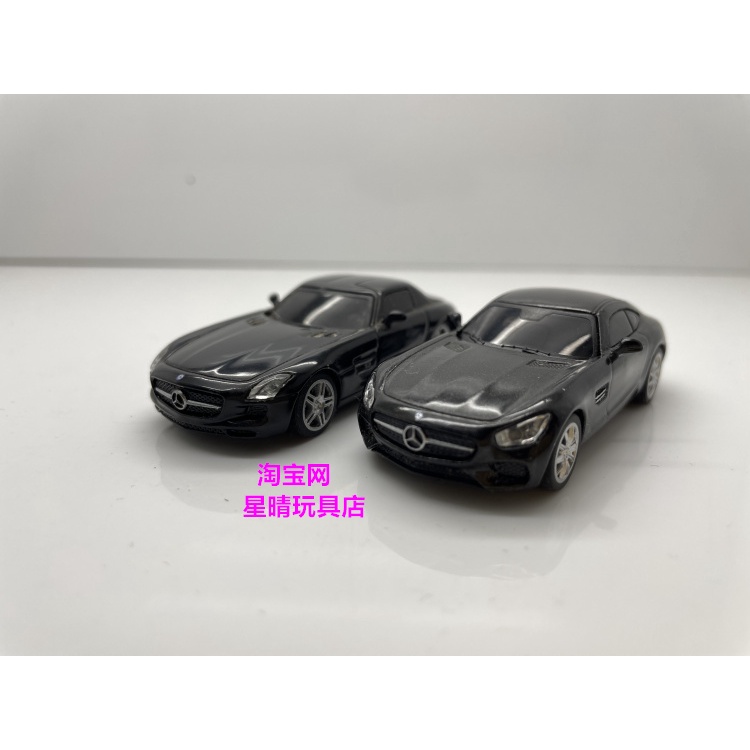 ★海外代購收藏模型發圖問價★ 1/64 賓士 歐翼 跑車 SLS AMG GT 黑色 無盒 合金 模型 場景