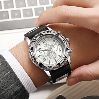 新款2024矽膠手錶男個性霸氣非機械石英男表腕錶