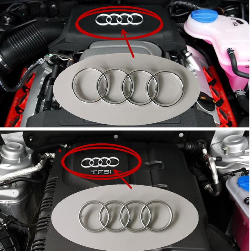 Audi 奧迪發動機上蓋標 A4 A5 A6 Q5 A4L A6L Q7 發動機護板四環標 汽車配件