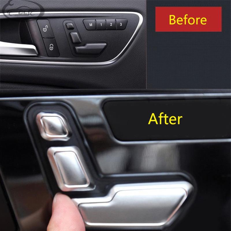 適用於梅賽德斯-Benz 賓士  ABCE 級ABS W204 W212汽車座椅調節按鈕蓋貼