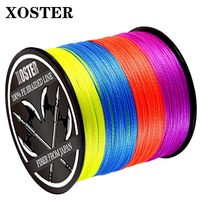 Xoster X8 股 1000M 500M 300M 超強 PE 編織釣魚線複絲螺紋最大阻力 18-78LB 鯉魚水箱