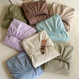 極簡風格高品質100%棉長絨棉60S提花貢緞緞條床包 加高床包 四季通用 床罩組 單人/雙人/加大雙人床包 優質床包
