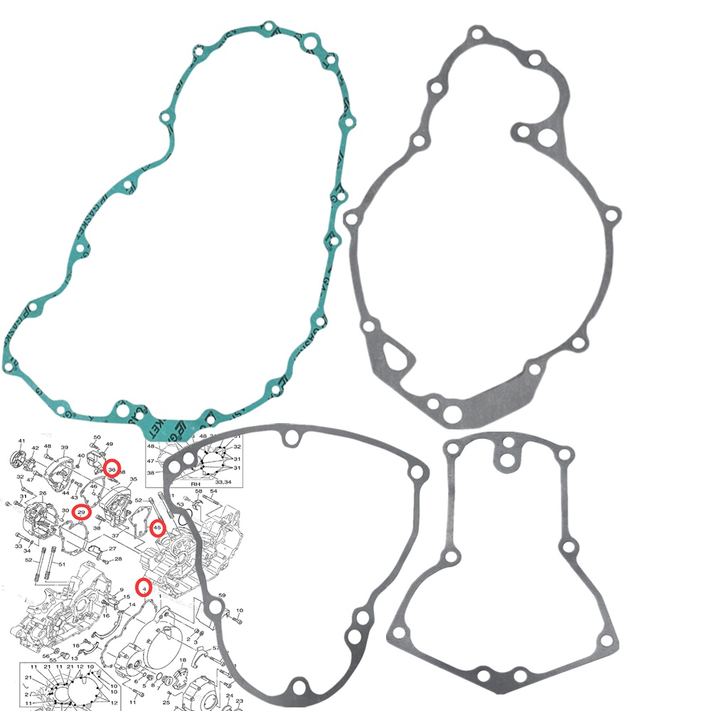 山葉 曲軸箱發電機離合器蓋墊片套件適用於雅馬哈 XV1600 Road Star 1600 99-03 XV1700 R