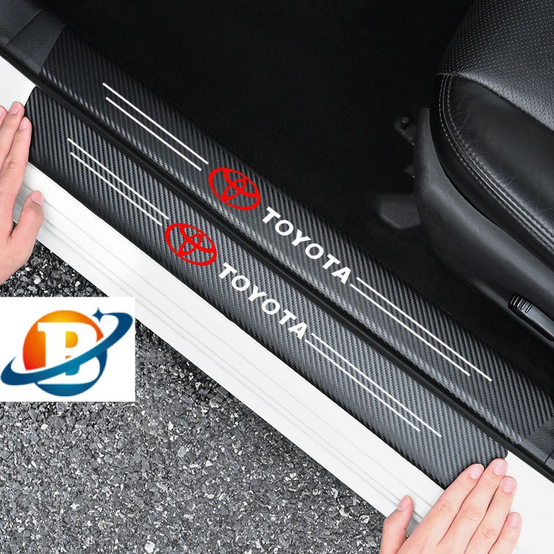現貨適用於Toyota 豐田CROSS VIOS 門檻條 防踩貼Tundra、SIENTA碳纖紋迎賓踏板裝飾 VI