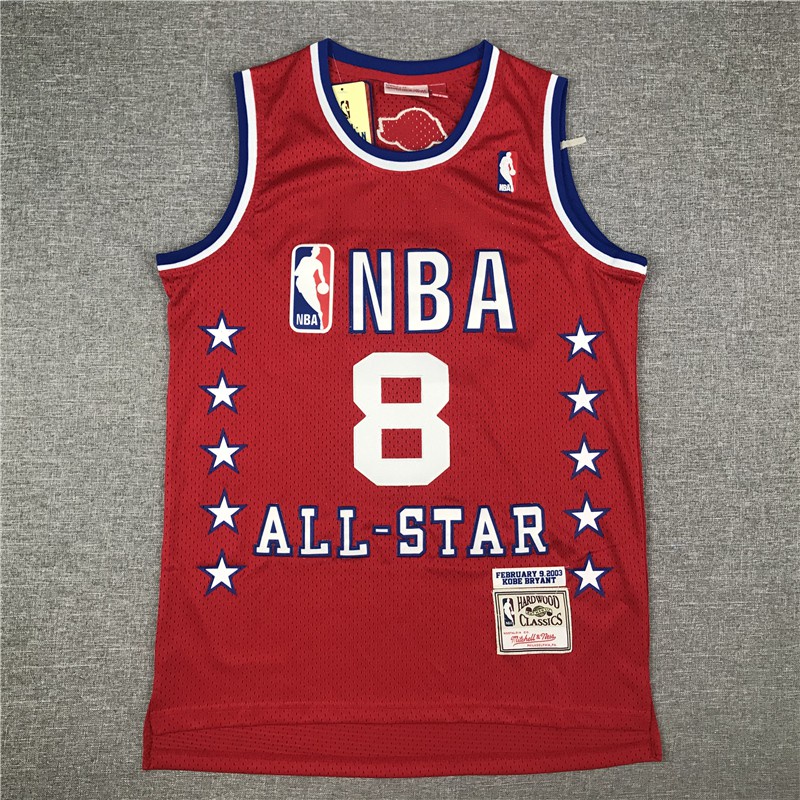 【10款】NBA球衣洛杉磯湖人隊8號KOBE 03全明星紅色籃球球衣