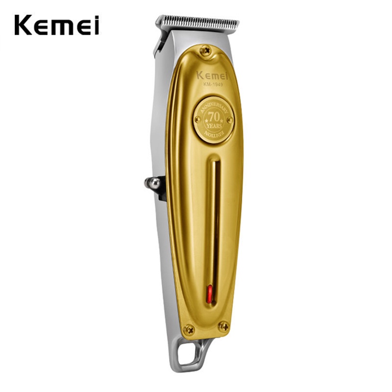 開發票KEMEI 科美 1949 電動理髮師全金屬專業無繩修剪器男士鬍鬚理髮器整理剪髮