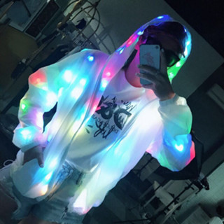 led發光外套bulingbuling酒吧音樂節表演服led夜光風衣