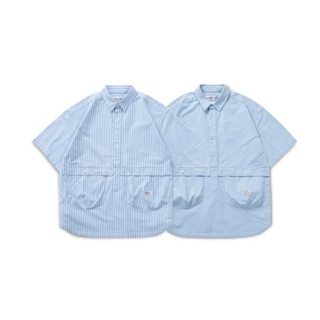 FILTER017® Oxford Pocket shirt 牛津拼接半開襟短袖襯衫