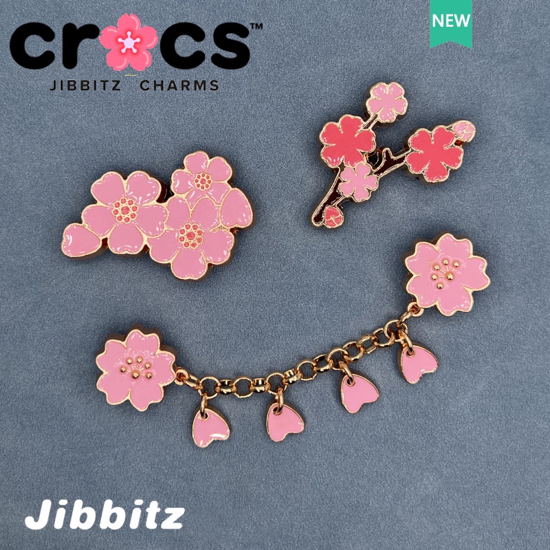jibbitz crocs 金屬鞋釦 洞洞鞋配飾 粉色花朵 可愛裝飾釦