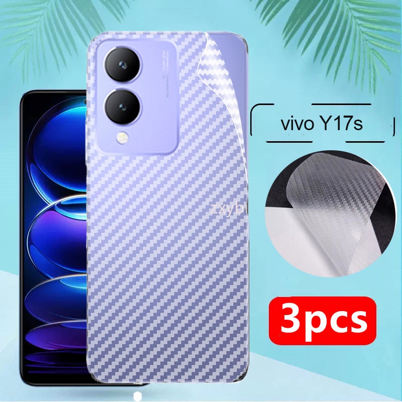 Vivo Y17S 2023 碳纖維屏幕保護膜 VivoY17S Y17 S 4G 5G 防刮保護貼軟膜啞光背膜