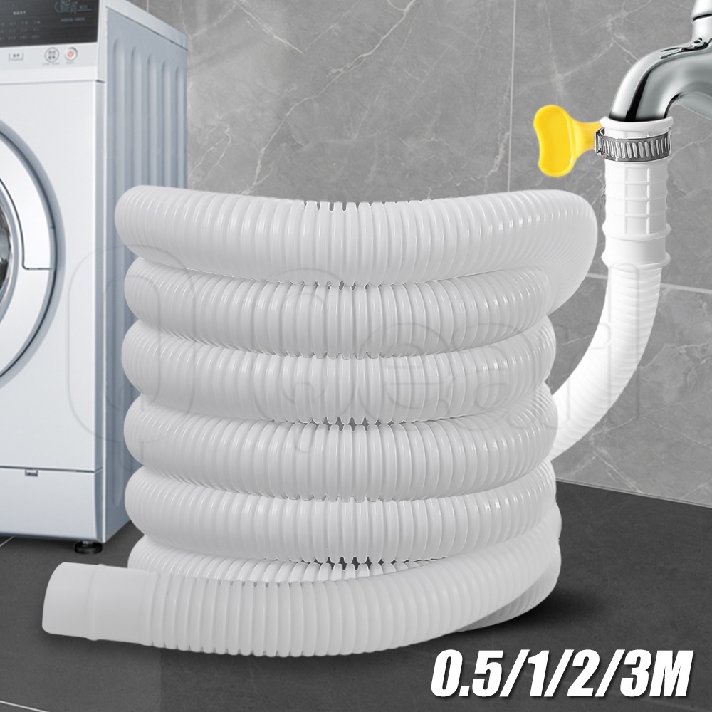 洗衣機進水管/空調排水管/白色加長排水管帶管夾/柔性水龍頭水管/浴室廚房排水管配件