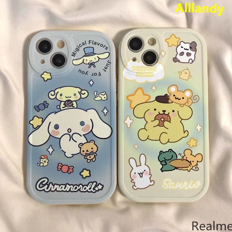 大耳狗保護殼手機殼適用 Realme C53 Realme C21 Realme 6 5 C3 6i A55 A54