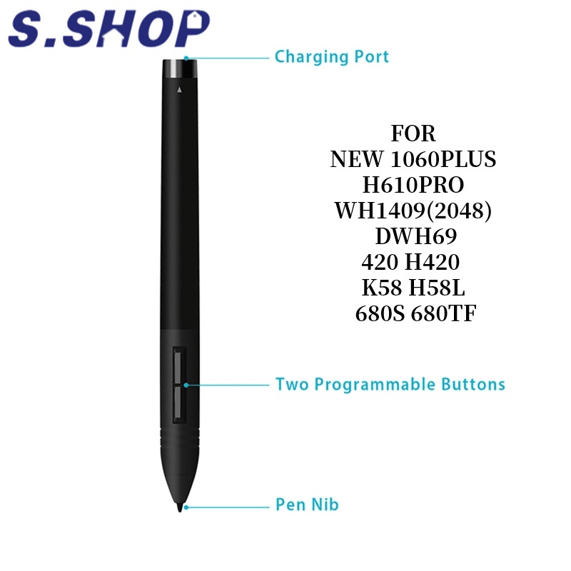 適用於 Huion P80 PEN80 可充電數字筆手寫筆適用於專業圖形繪圖板 420 H420 NEW1060PLUS