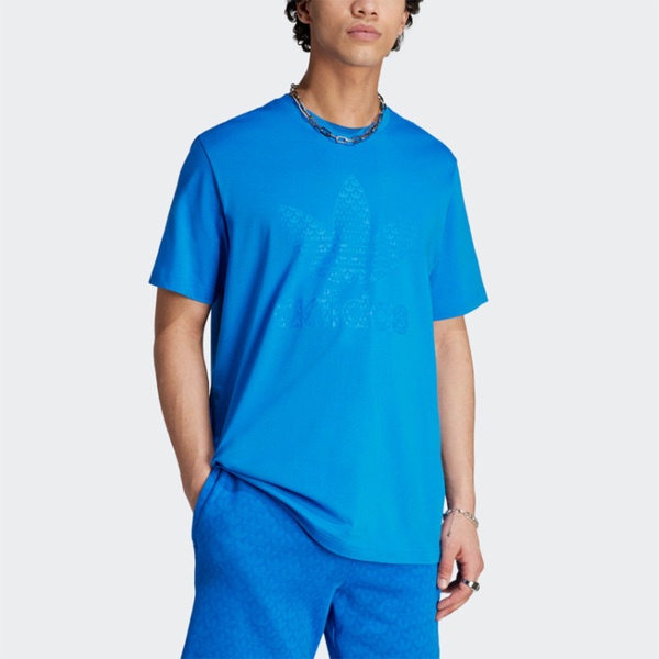 Adidas MONO Tee IL5138 男 短袖 上衣 T恤 運動 經典 三葉草 棉質 舒適 穿搭 藍