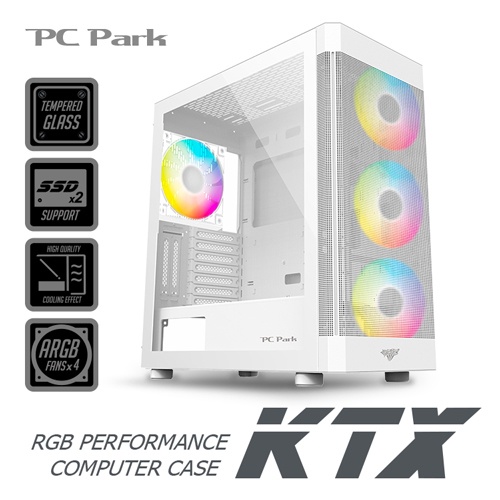 PC Park PC Park KTX ARGB電腦機殼/白-