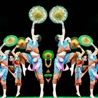 ‹舞蹈斗笠帽›現貨 我們的田野舞蹈兒童表演服現代民族表演服斗笠道具