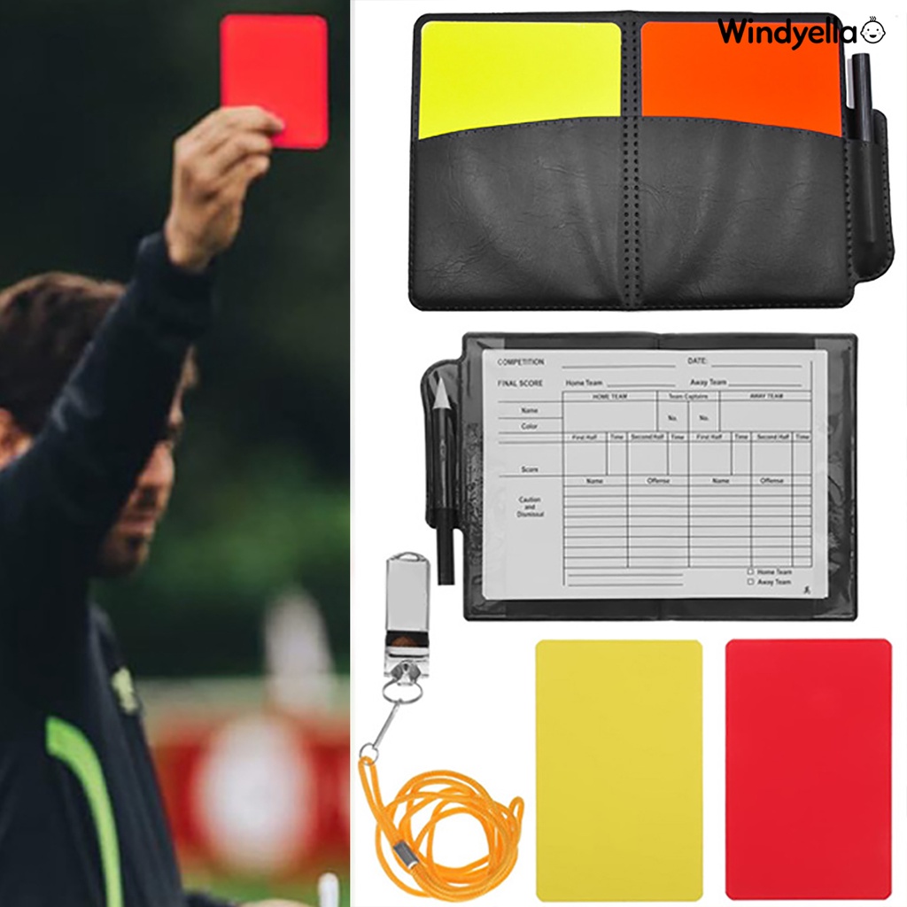 [戶外優品]AMZ 足球裁判紅黃牌專業比賽記錄用具帶皮套帶筆裁判記錄判罰牌紅黃牌