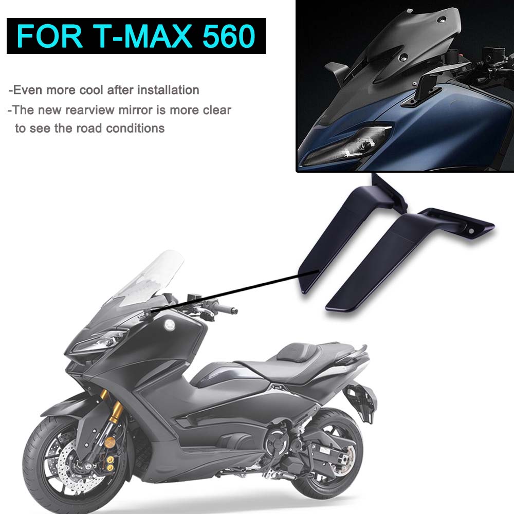 適用於 2022 年 2023 年 T-MAX 560 配件摩托車新後視鏡適用於 TMAX560 CNC 鋁形可調節後視