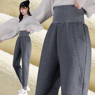 M-4XL 大尺碼 長褲 刷毛褲子女 冬天褲子 冬季加絨加厚保暖外穿高腰寬鬆顯瘦棉褲運動褲休閑時尚衛褲