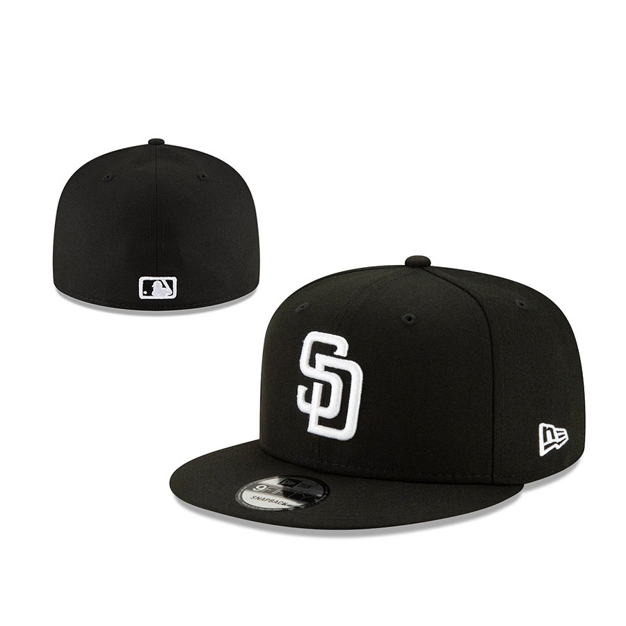 新MLB聖地牙哥家長合身帽子59五十帽滿封帽帽刺繡運動男女帽子