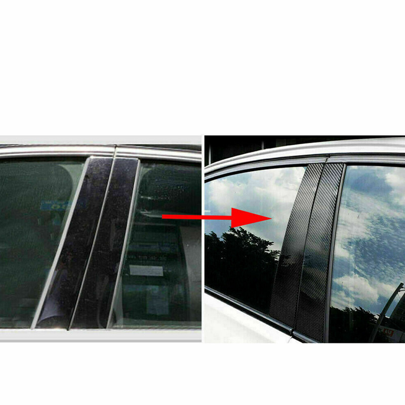 BMW {熱賣} 寶馬 3 系 E90 2005-2012 光面黑色/碳纖維/銀色汽車貼紙支柱柱飾條