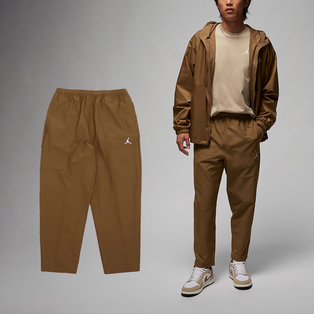 Nike 長褲 Jordan Essentials 男款 棕 喬丹 刺繡 修身 小LOG【ACS】 FB7326-281