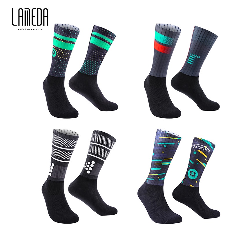 LAMBDA蘭帕達專業騎行襪公路車腳踏車襪子男女馬拉松跑步運動襪中筒