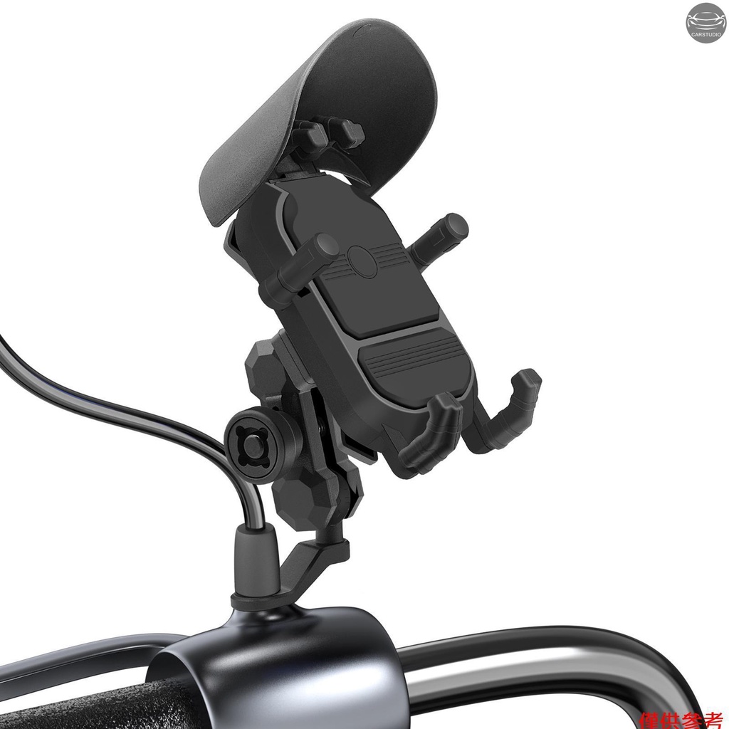摩托車手機支架支架防水摩托車手機支架防盜360°旋轉摩托車後視鏡支架適用於3.5-6.5英寸手機