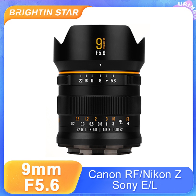 Brightin Star 9mm F5.6 全畫幅手動對焦超廣角相機鏡頭適用於佳能 RF EOSR 尼康 Z 索尼 E