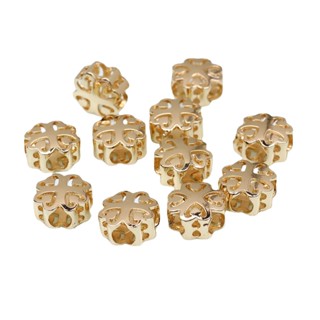 宏雲Hongyun-HC- 【-5pcs/包】14K金色四葉草大孔珠 背雲隔珠diy手工製作紅繩手鏈飾品材料配件