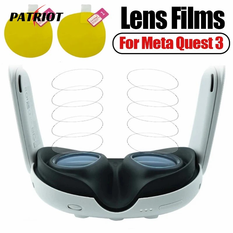 兼容 Meta Quest 3 非玻璃防刮屏幕保護膜 / VR 頭盔鏡片保護軟膜 / 全覆蓋高清透明軟 TPU 鏡片膜