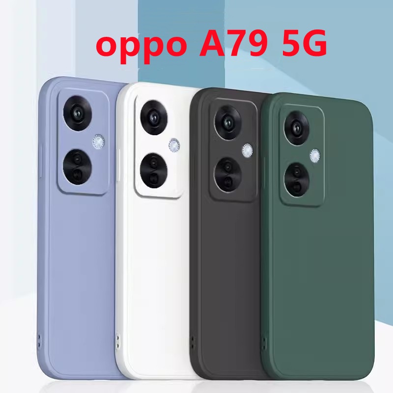 Oppo A79 5G 2023 外殼方形液體手機殼矽膠防震適用於 oppoA79 柔軟可愛鏡頭相機保護全罩