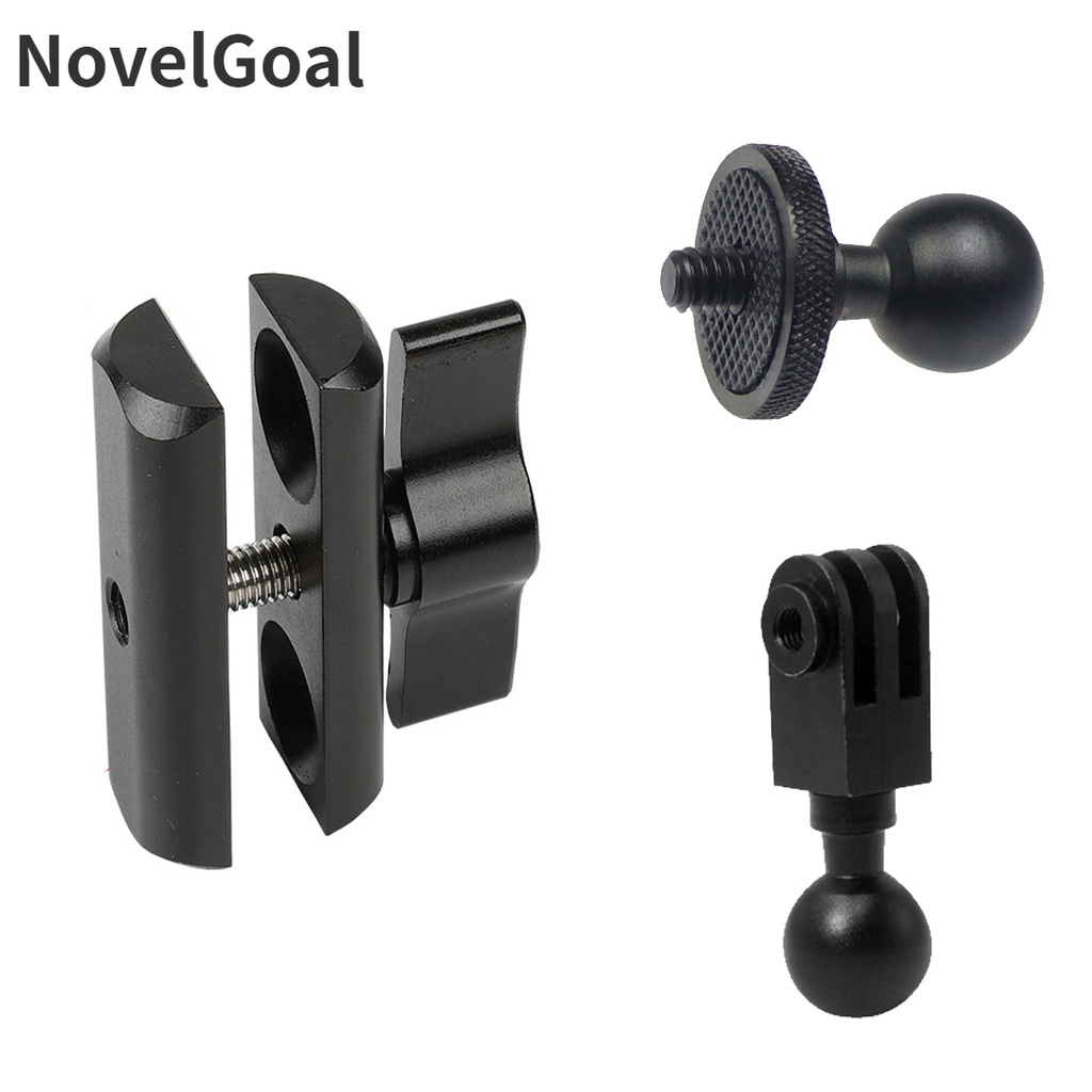 Novelgoal 迷你 17 毫米球頭適配器夾安裝,適用於 Gopro 10 9 8 相機汽車自動安裝支架到金屬記錄儀