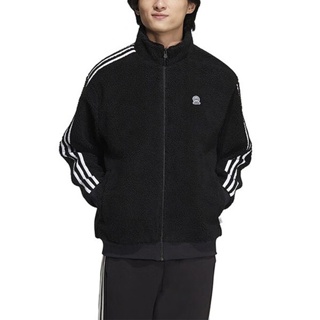 Adidas U ESNT JKT HN8731 男女 立領 外套 運動 休閒 羔羊絨 冬季 保暖 舒適 穿搭 黑