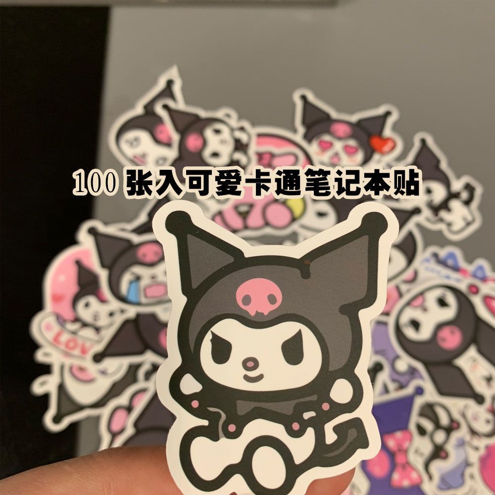 韓版卡通庫洛米貼紙 100張不重複可愛小惡魔貼手賬貼裝飾防水貼畫