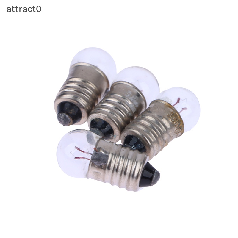 Attact 10 件微型圓形 1.5V 2.5V 3.8V 小燈炮學生實驗小燈泡手電筒燈泡珠 TW