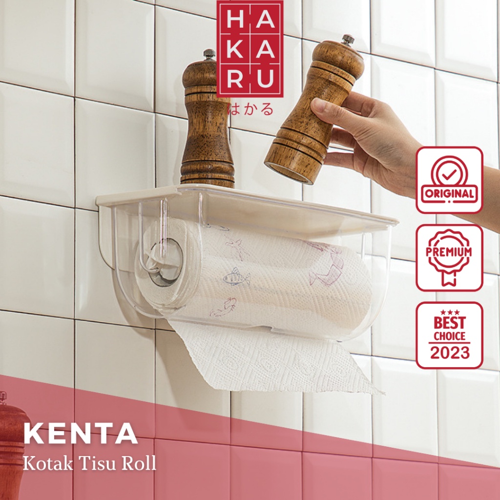 Kenta 紙巾卷容器極簡衛生紙架透明紙巾盒捲筒容器和托盤紙巾卷簡易美學衛生紙存儲