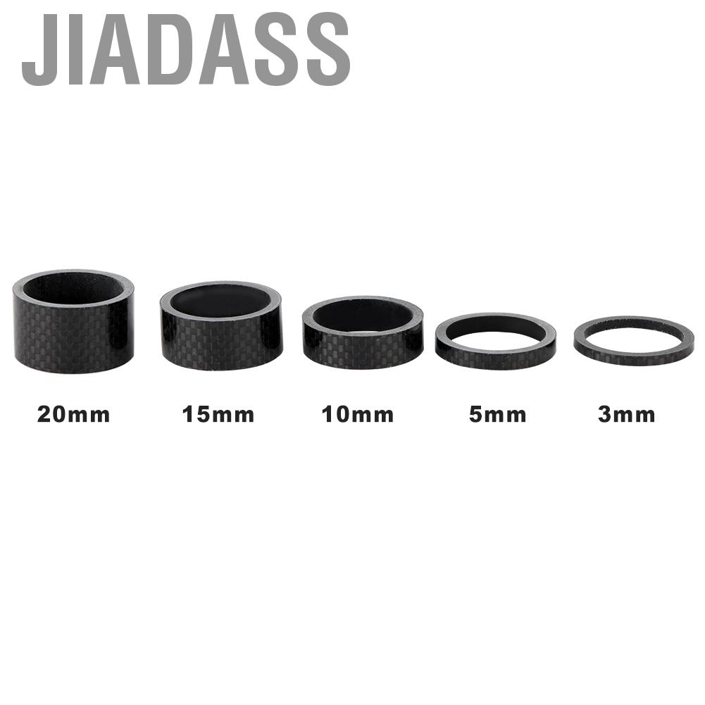 Jiadass 5 件裝自行車耳機墊片 3/5/10/15/20 毫米碳纖維叉墊圈桿車把墊片環墊片