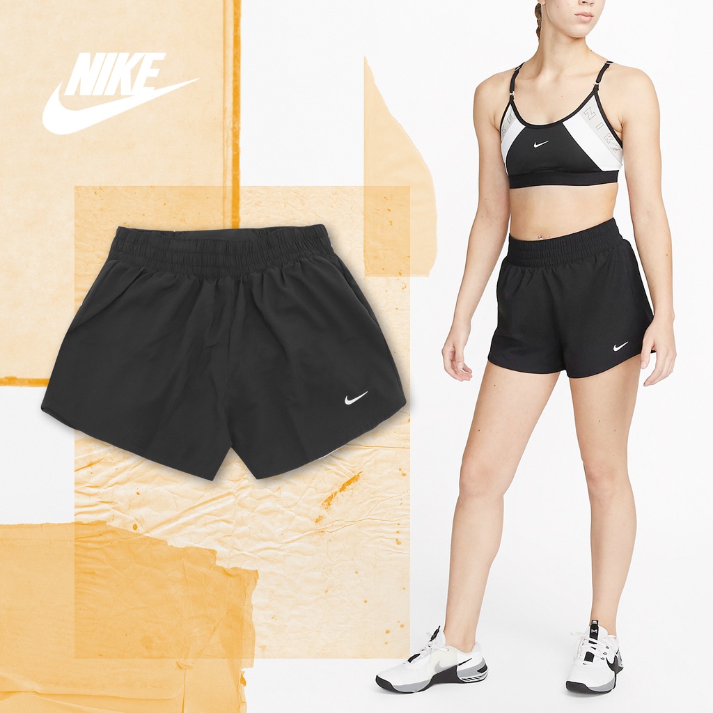 Nike One 短褲 女款 黑 小勾 高腰 快乾 有內裡 寬鬆 訓練【ACS】 DX6015-010