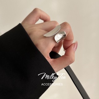 奶茶家 MilkyTea 東大門時尚設計寬邊不規則造型女生戒指 嘻哈街頭風格少女百搭配飾關節戒指環 304
