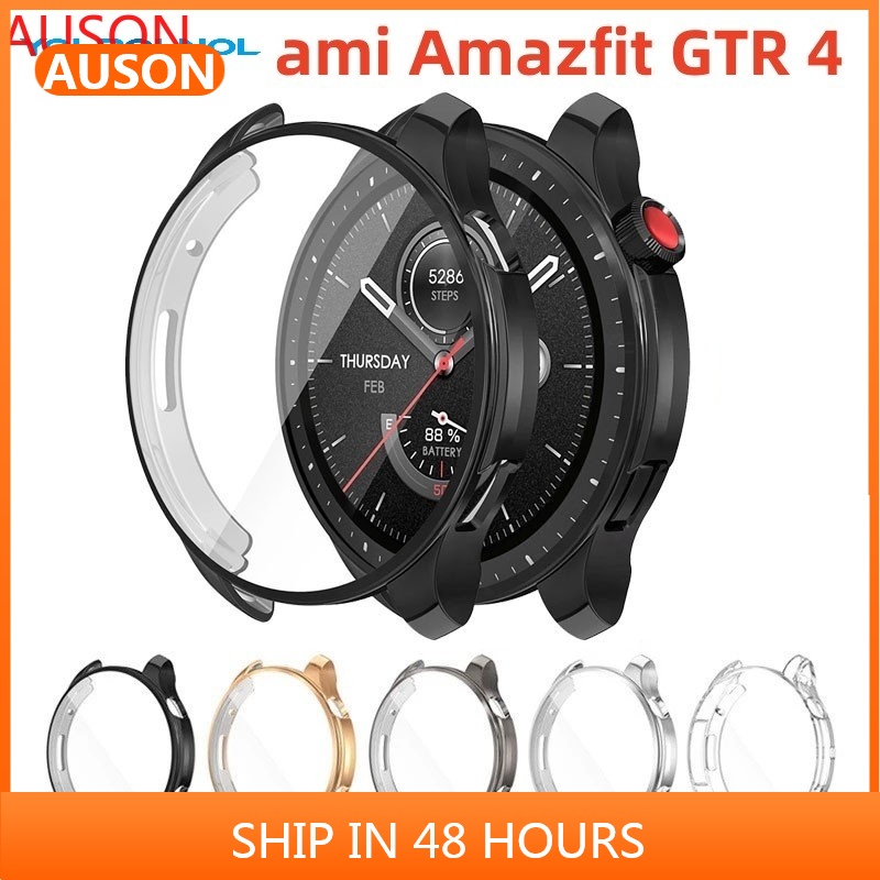 AUSON Amazfit GTR 4 保護殼 軟 TPU 電鍍熒幕保護膜適用於華米 Amazfit GTR4 智慧手錶