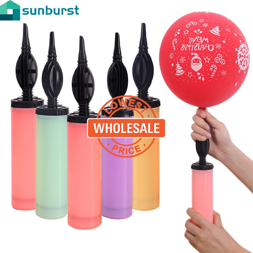 【批發】手推氣球打氣筒/馬卡龍混色氣球打氣筒/多功能塑料充氣玩具球打氣筒/派對裝飾工具/便攜氣球配件