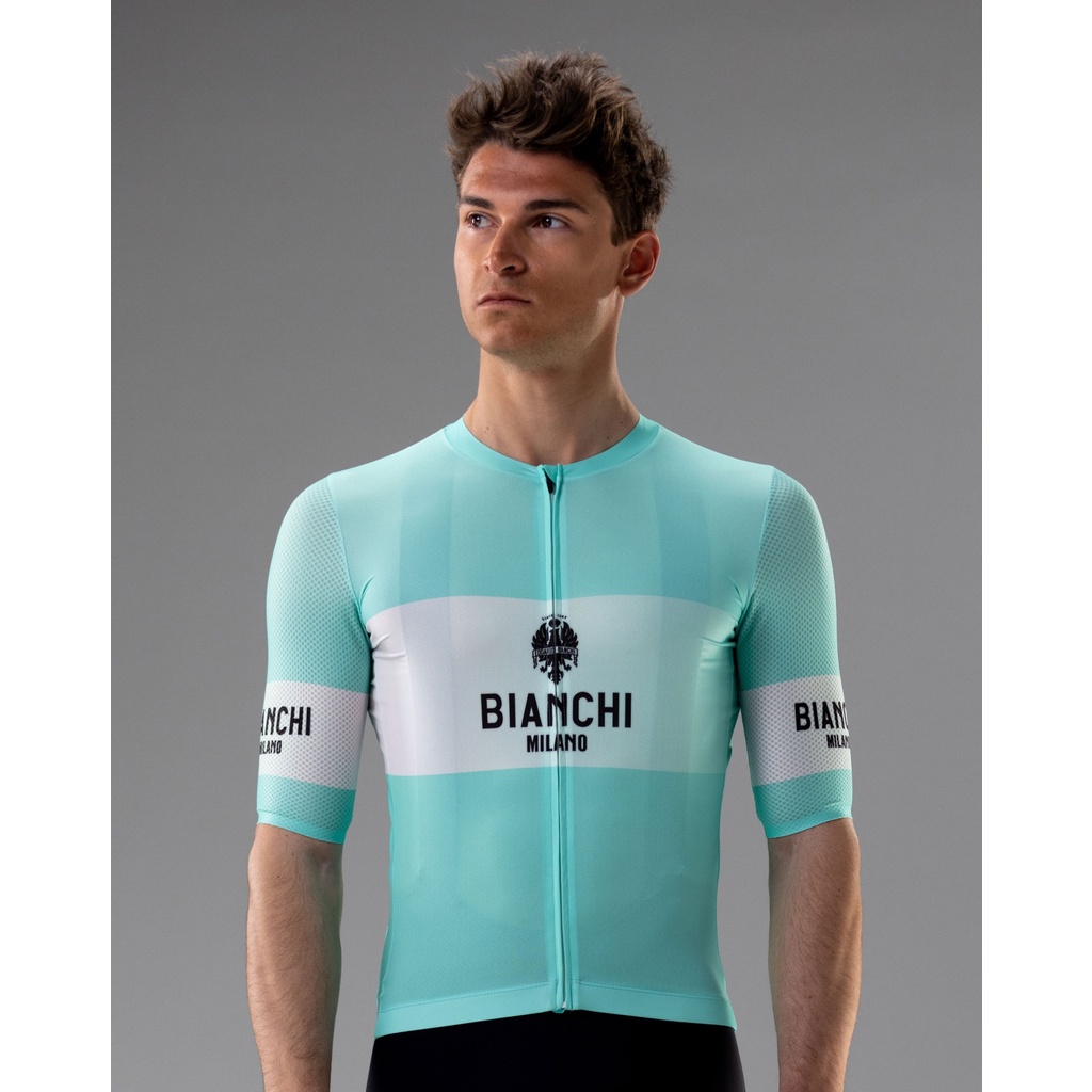 2024 BIANCHI 新款專業自行車自行車男士短袖騎行服透氣夏季騎行上衣