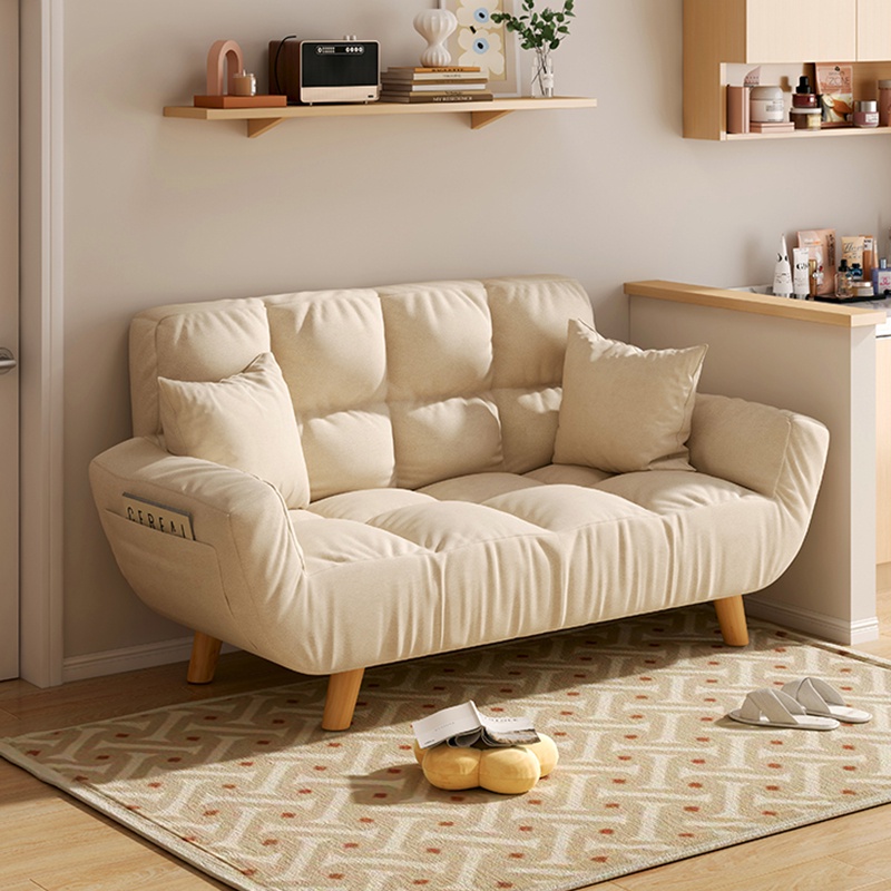 『MOKA®摩卡』布藝沙發客廳2023新款小戶型卧室公寓網紅懶人沙發雙人出租屋沙發