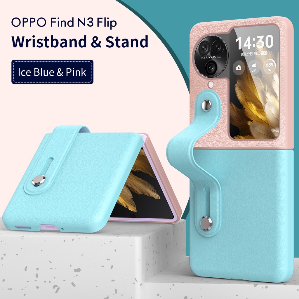 適用於 OPPO Find N3 Flip折疊保護套的腕帶支架折疊保護支架手機保護套手機殼