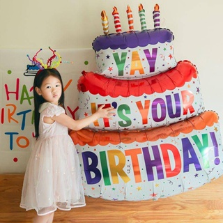 三層 生日蛋糕 鋁膜氣球 寶寶周歲 派對 佈置 兒童 大號拍照道具場景裝潢